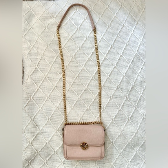 Tory Burch - Light Oak And Spark Gold - Duet Leather Shoulder Bag - Picture 3 of 16